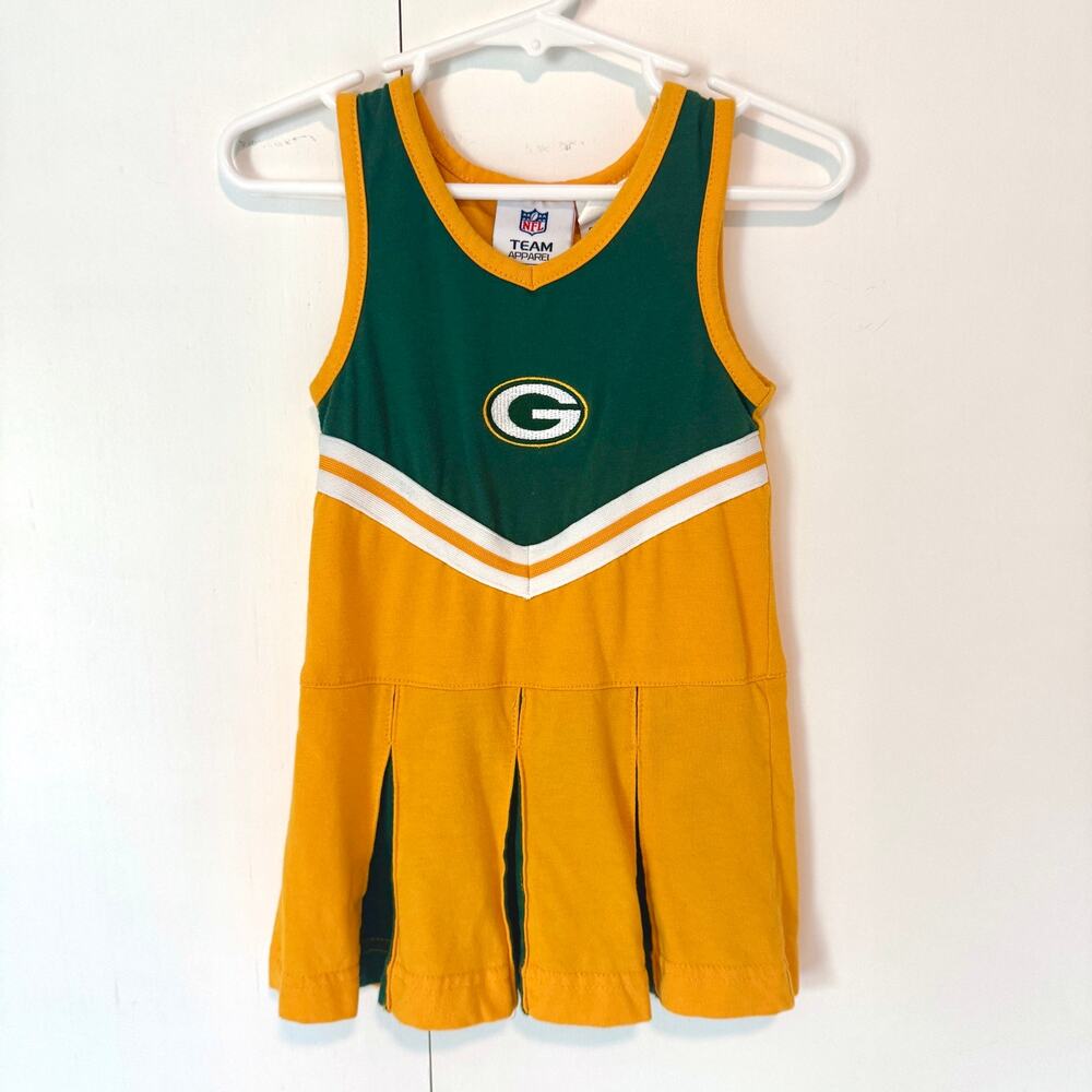 Green Bay Packers Cheerleader Dress Girls 18M NFL Team Apparel Green Gold